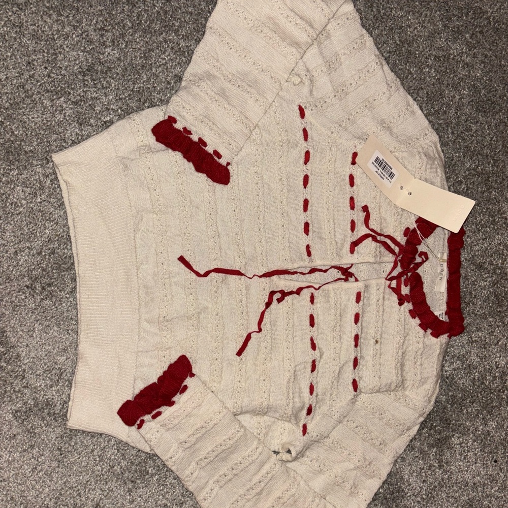 NWT Doen Cordelie Top in Moonstone and Wild Cherry /Large/ - Picture 3 of 8